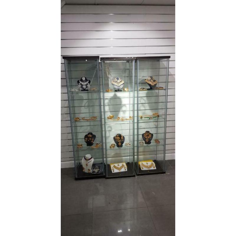 Glass display cabinets