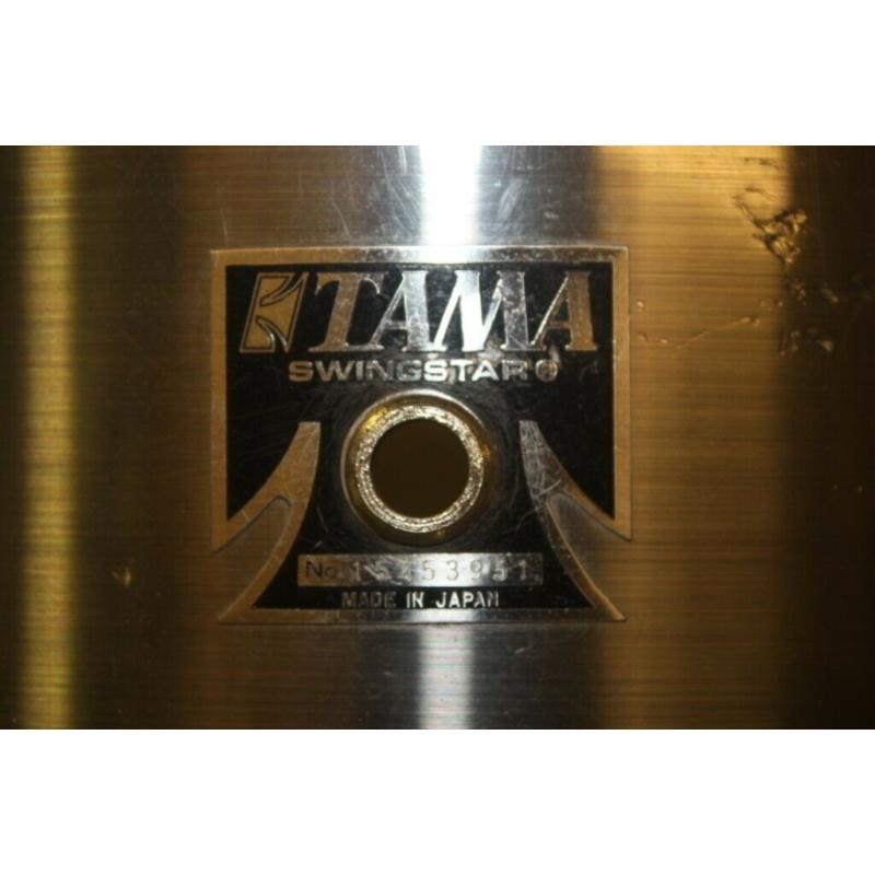Vintage 1970s Tama Swingstar Black Badge ~ Brushed Silver 4 Piece Drum Kit (22in Bass) Drums Only