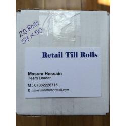 Just Eat, Hungry House, Credit Card, Pay Zone, Machine Rolls 57x50 mm 20 Rolls x 1 Box=20 Rolls