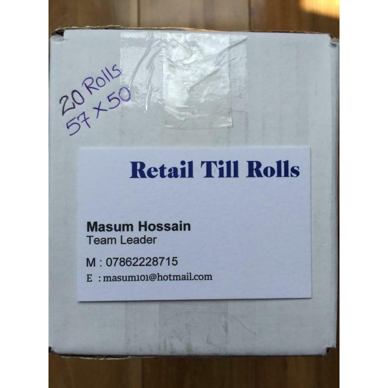 Just Eat, Hungry House, Credit Card, Pay Zone, Machine Rolls 57x50 mm 20 Rolls x 1 Box=20 Rolls
