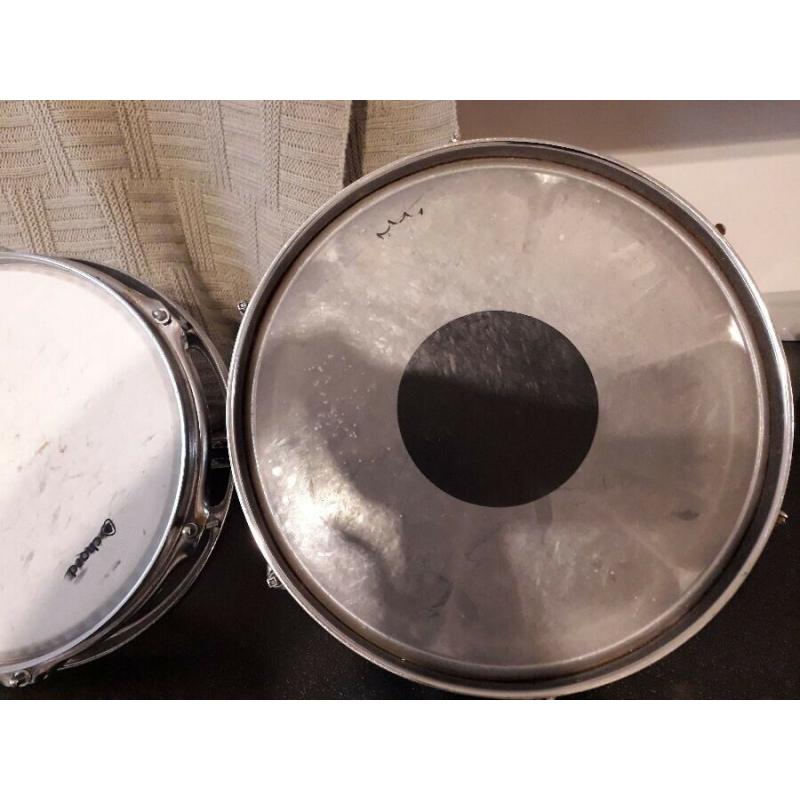 8",10",12" Remo RotoToms with link bar.