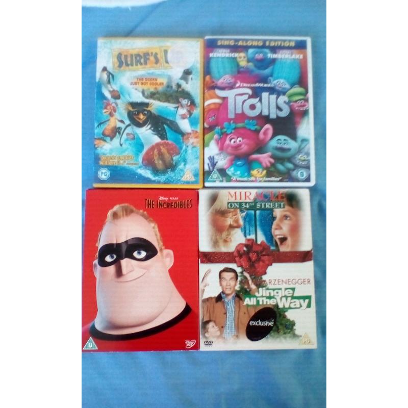 4 KIDS DVDS ALL GOOD COND . PLSYED ON ONCE OR TWICE