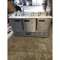 Commercial bench counter pizza fridge for pizza meat chiller jshshwh