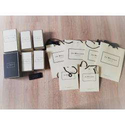 JO MALONE - 8 gift bags, 7 Boxes,ribbons,tissue,1 set of festive baubles,NEW box of long matches