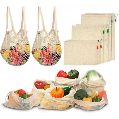 Pack of 8 Reusable Cotton Mesh Storage - Brand New / Unused