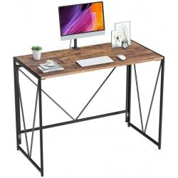 Computer Desk, No Assembly Folding Desk, Sturdy Small Wood Home Office Desk With L100 x W50 cm