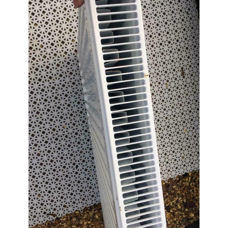 Two Stelrad P+ small radiators 700 and 800mm wide (both 600h)