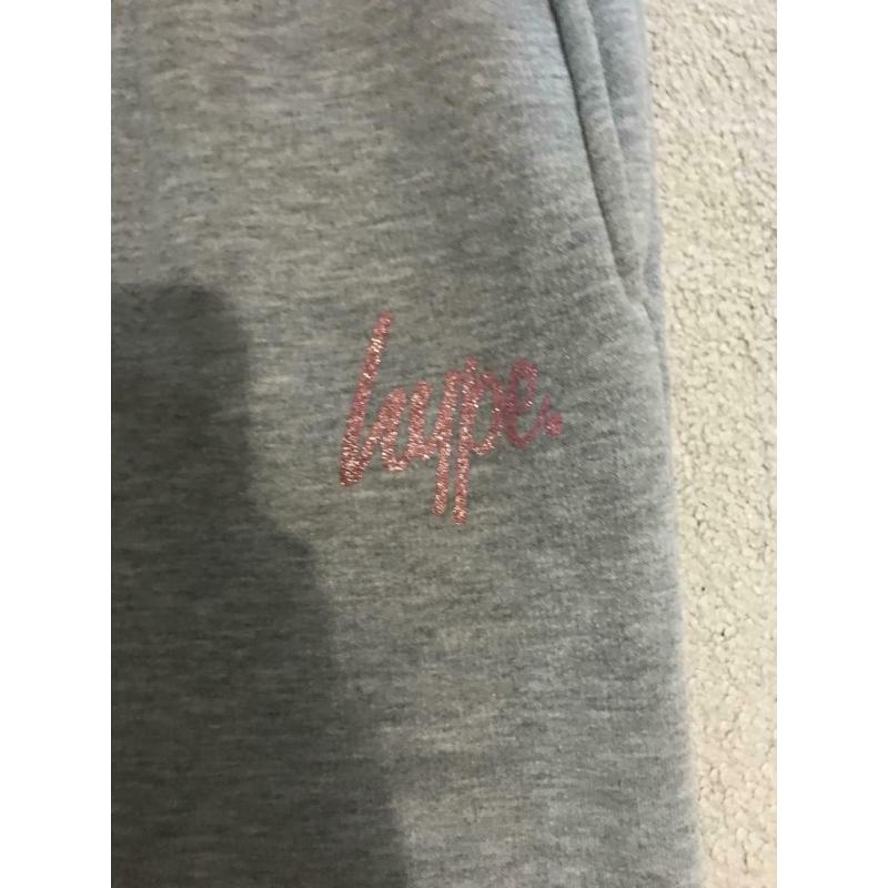Hype girls grey jogging bottoms age 14