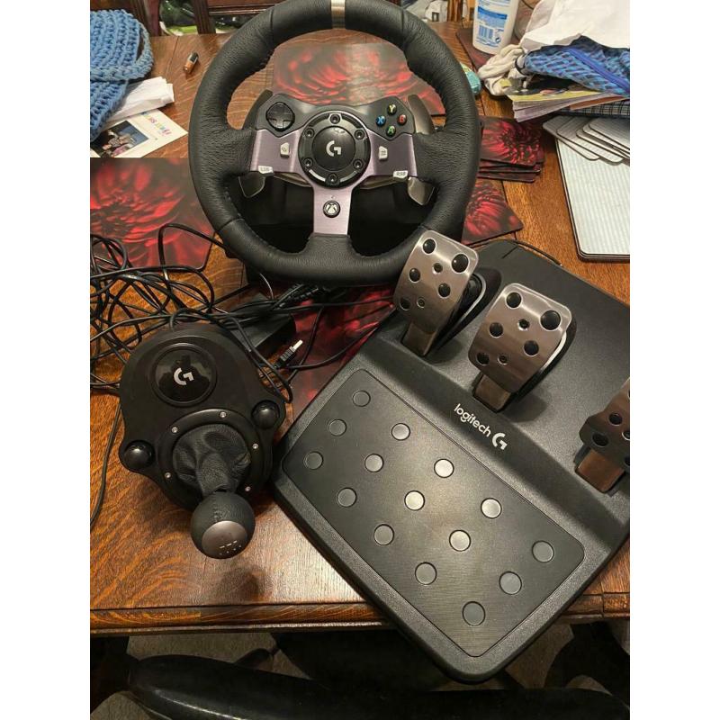 Logitech driving wheel and gearstick