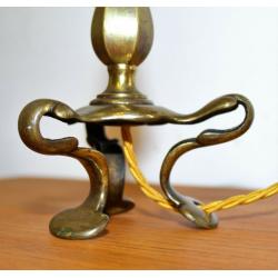 Art Nouveau Benson brass lamp industrial desk vintage light arts and crafts victorian antique