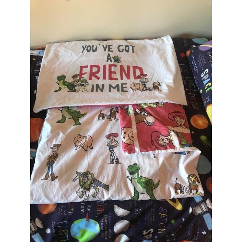 Toy story bedding/curtains/lamp shade