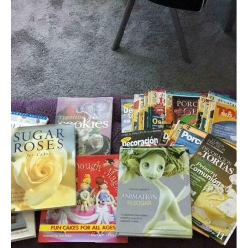 Lots of cake decorating books some never used all high quality sought after books also magazines