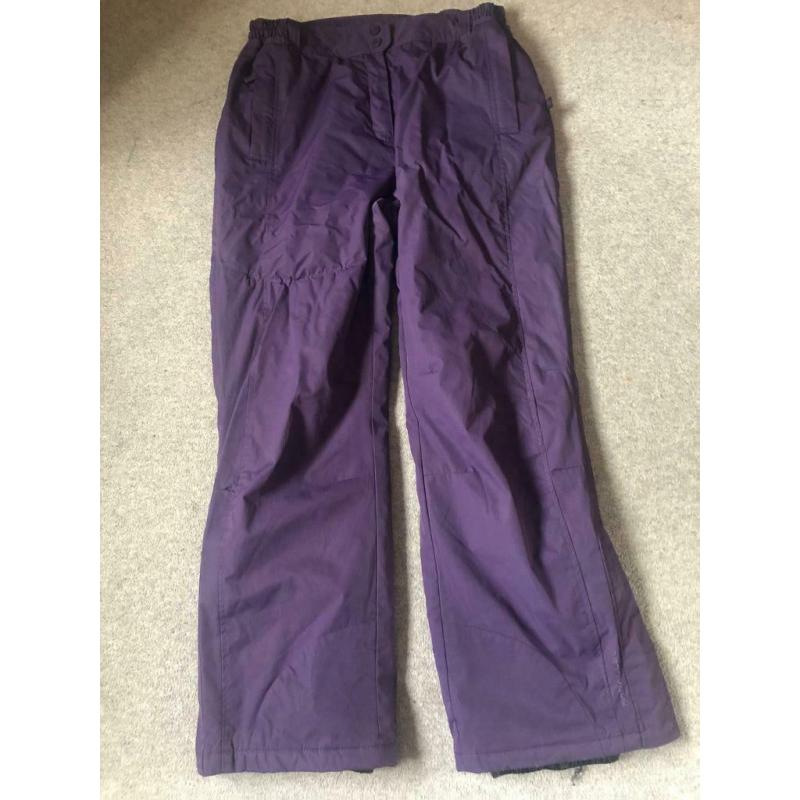 Ladies purple ski salopettes size 16