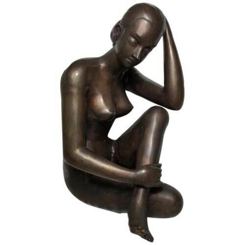 Vintage 20th Century Bronze Erotic Tribal Nude Lady Sculpture Christmas Gift