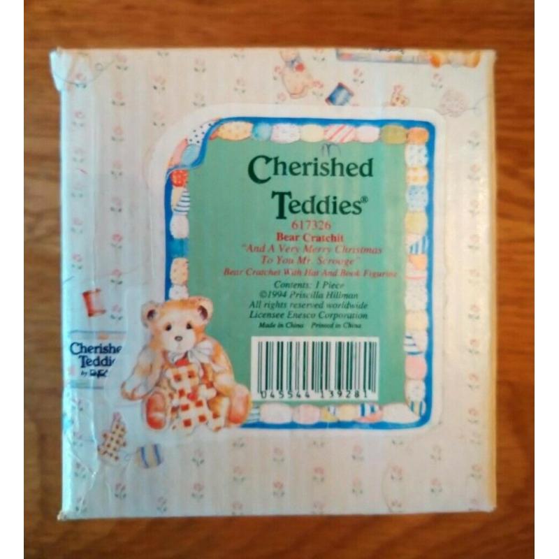 Cherished Teddies 617326 Bear Cratchit With Adoption Certificate & Box As New