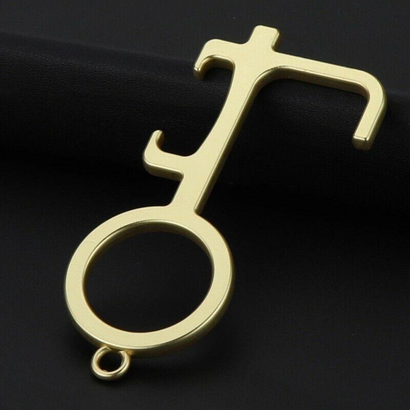 NEW Hand Hygiene Antimicrobial Brass Door Opener Key Chain Contactless