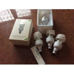 5 remote control dimmable light bulbs 20 watt with remote