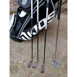 Junior golf clubs and stand bag