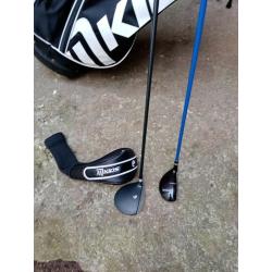 Junior golf clubs and stand bag