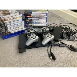 Ps2 with games and controllers
