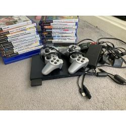 Ps2 with games and controllers