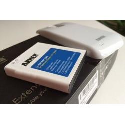 Extended Battery for Samsung Galaxy S4, SIV, S IV & White back cover - boxed
