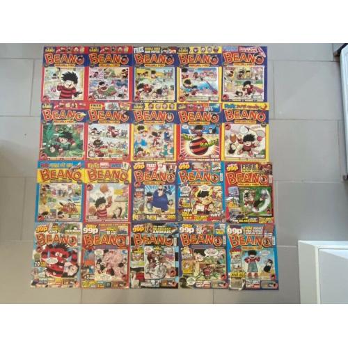 42 BEANO COMICS YEAR 2008 #3413 - #3463 WITH 2 x D.C THOMSON LTD BINDERS