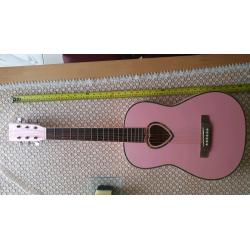 Pink acustic guitar