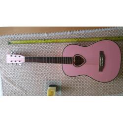 Pink acustic guitar