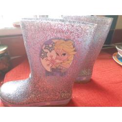 Girls flashing Frozen wellie boots size 7
